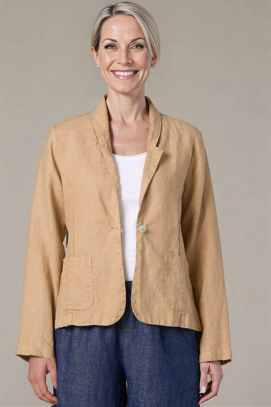 Cut Loose Solid Linen One Button Jacket Spring 2026- Special Order