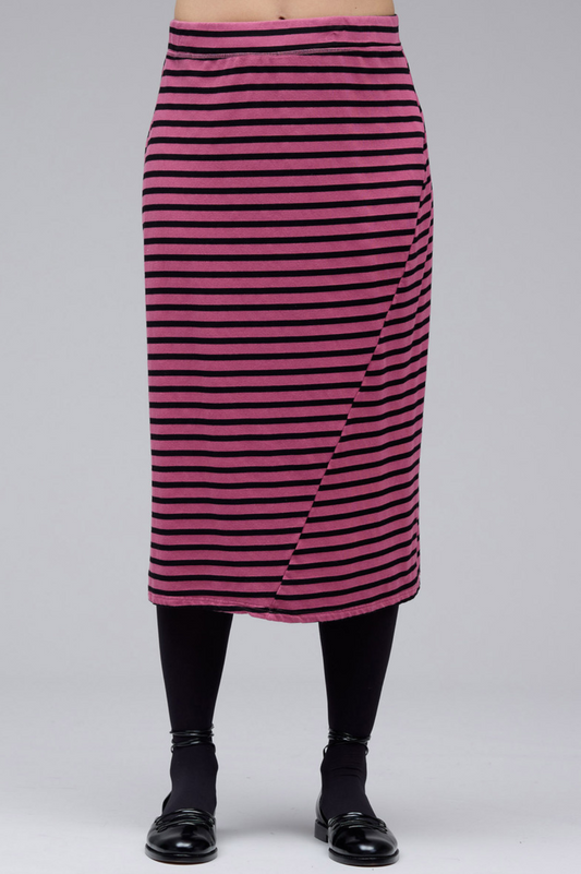 Cut Loose Black Stripe Fleece Twisted Tube Skirt Fall 2025-Special Order