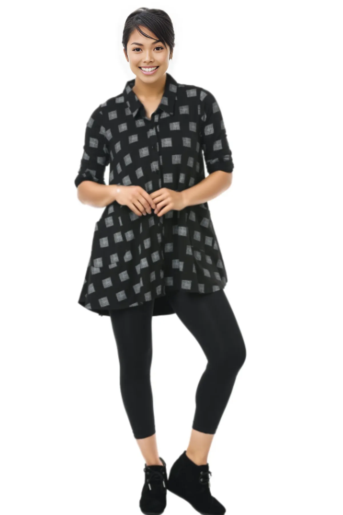 Tulip Clothing Lauryn in Black Gray Mini Chex