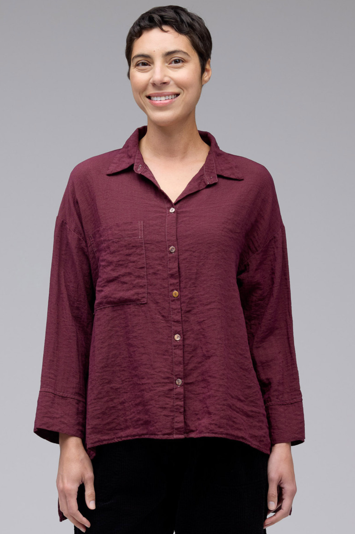 Cut Loose Fall Rayon Parachute Aline Slit Blouse Fall 2025-Special Order