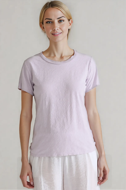 Cut Loose Linen Cotton Jersey Short Sleeve Bias Tee Summer 2025- Special Order