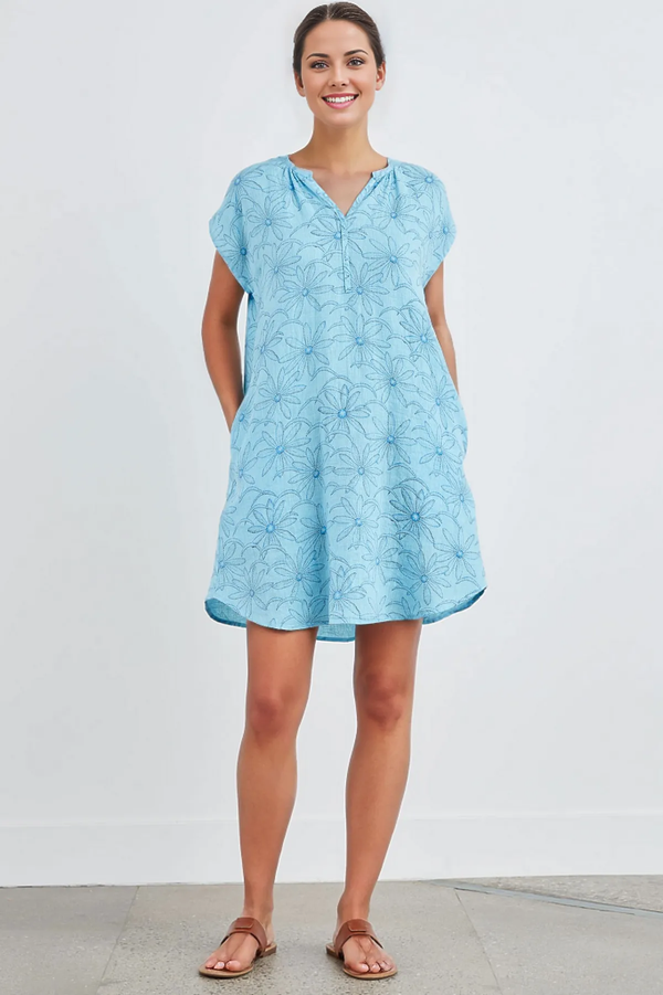 Cut Loose Linen Daisy Henley Dress Summer 2024-Special Order