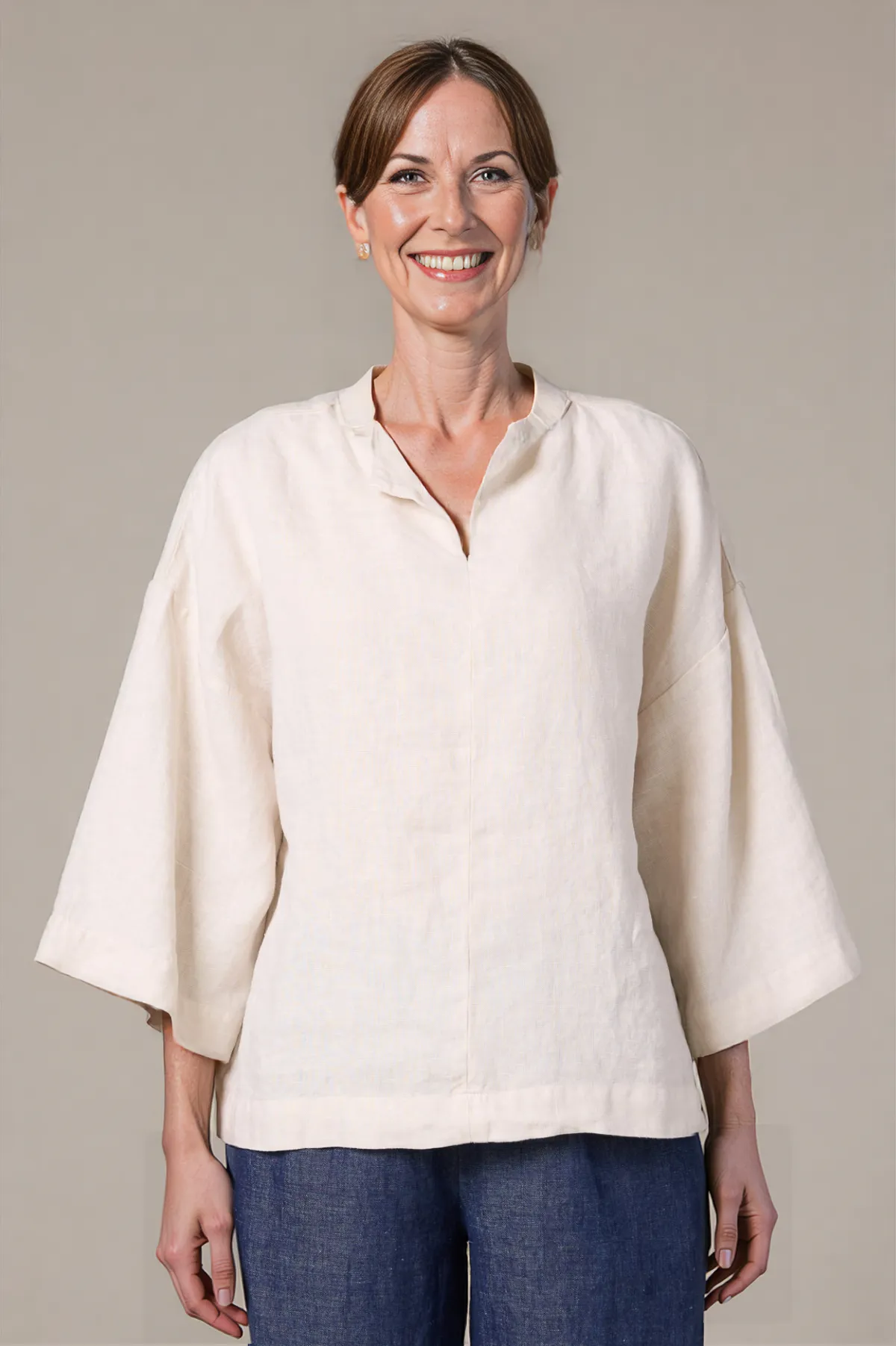 Cut Loose Solid Linen Split Neck Pullover Spring 2026- Special Order