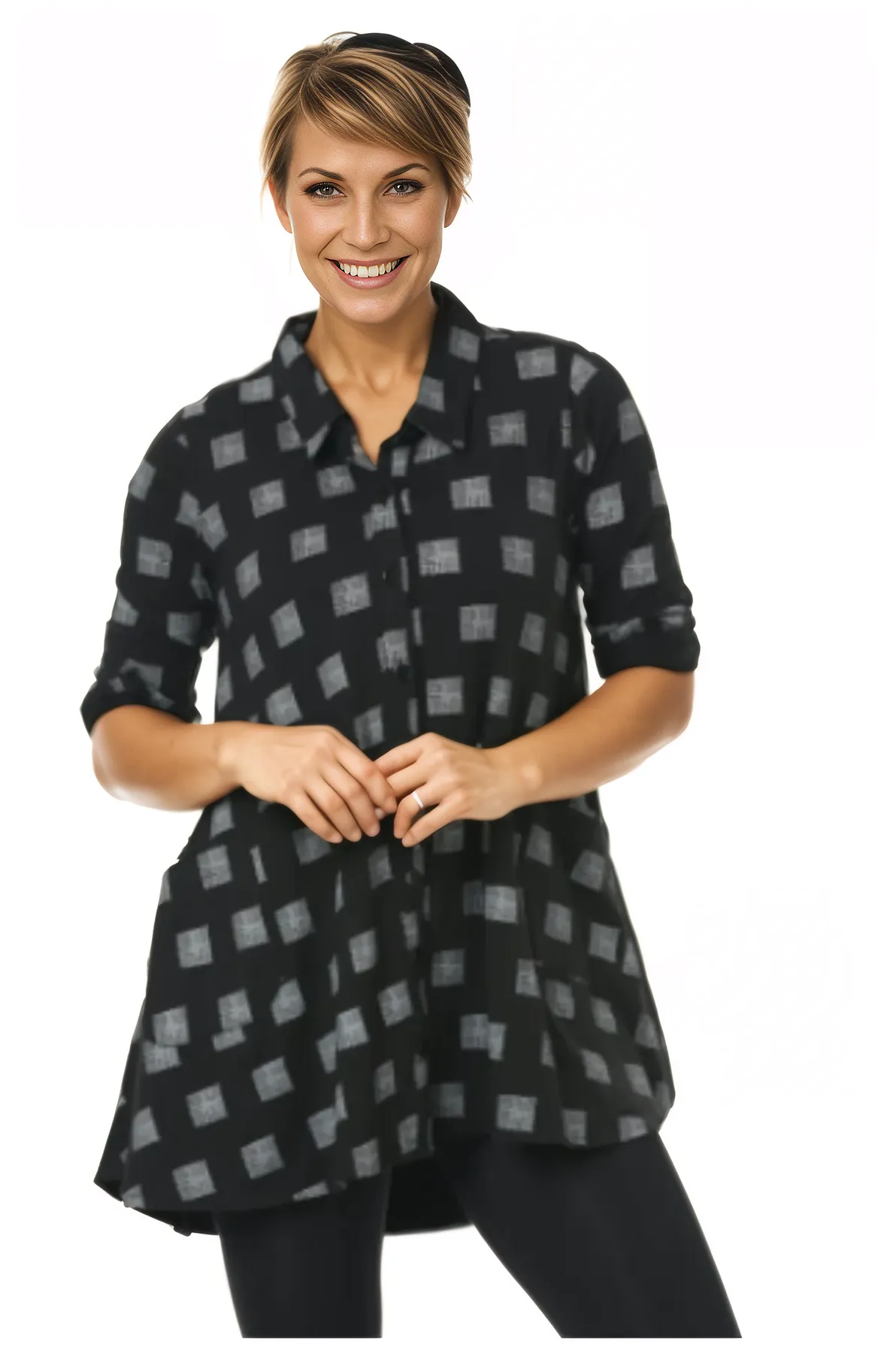 Tulip Clothing Lauryn in Black Gray Mini Chex