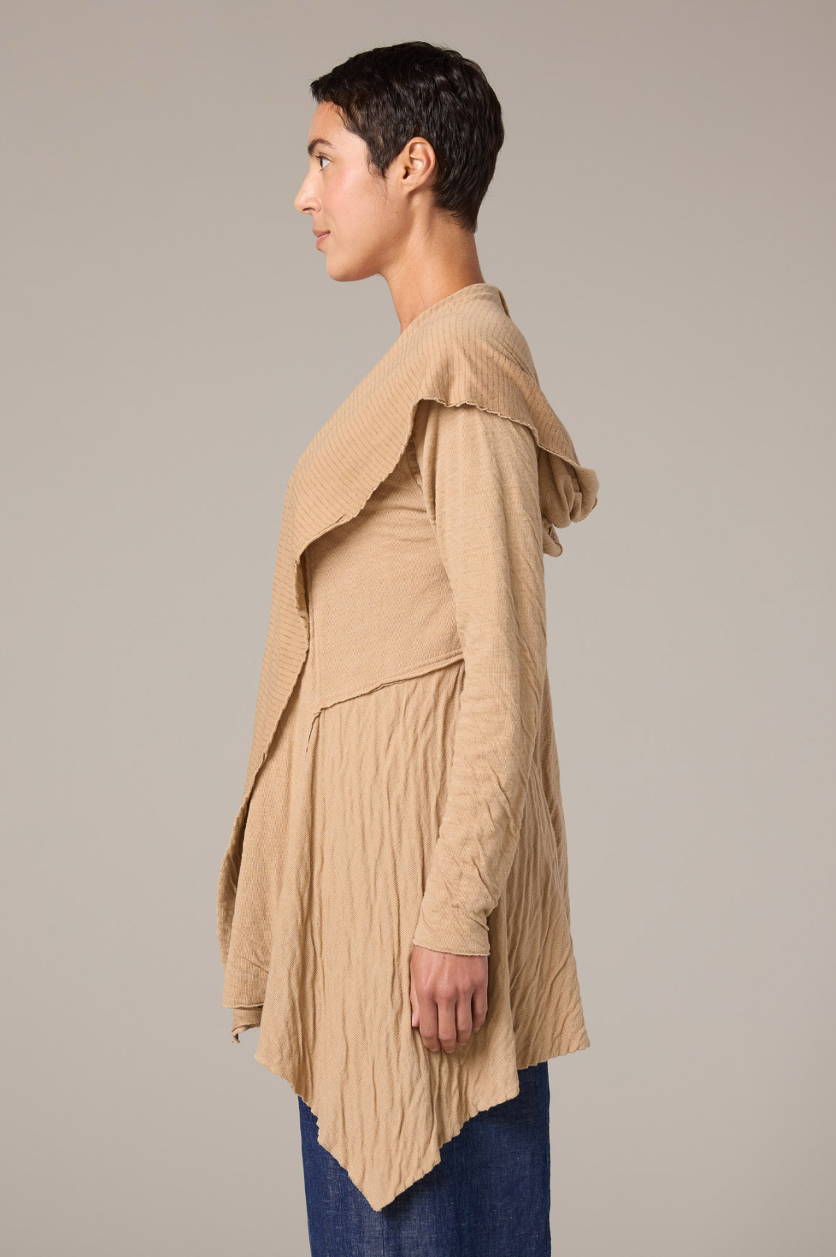 Cut Loose Grey Stripe Doublecloth Hooded Jacket 