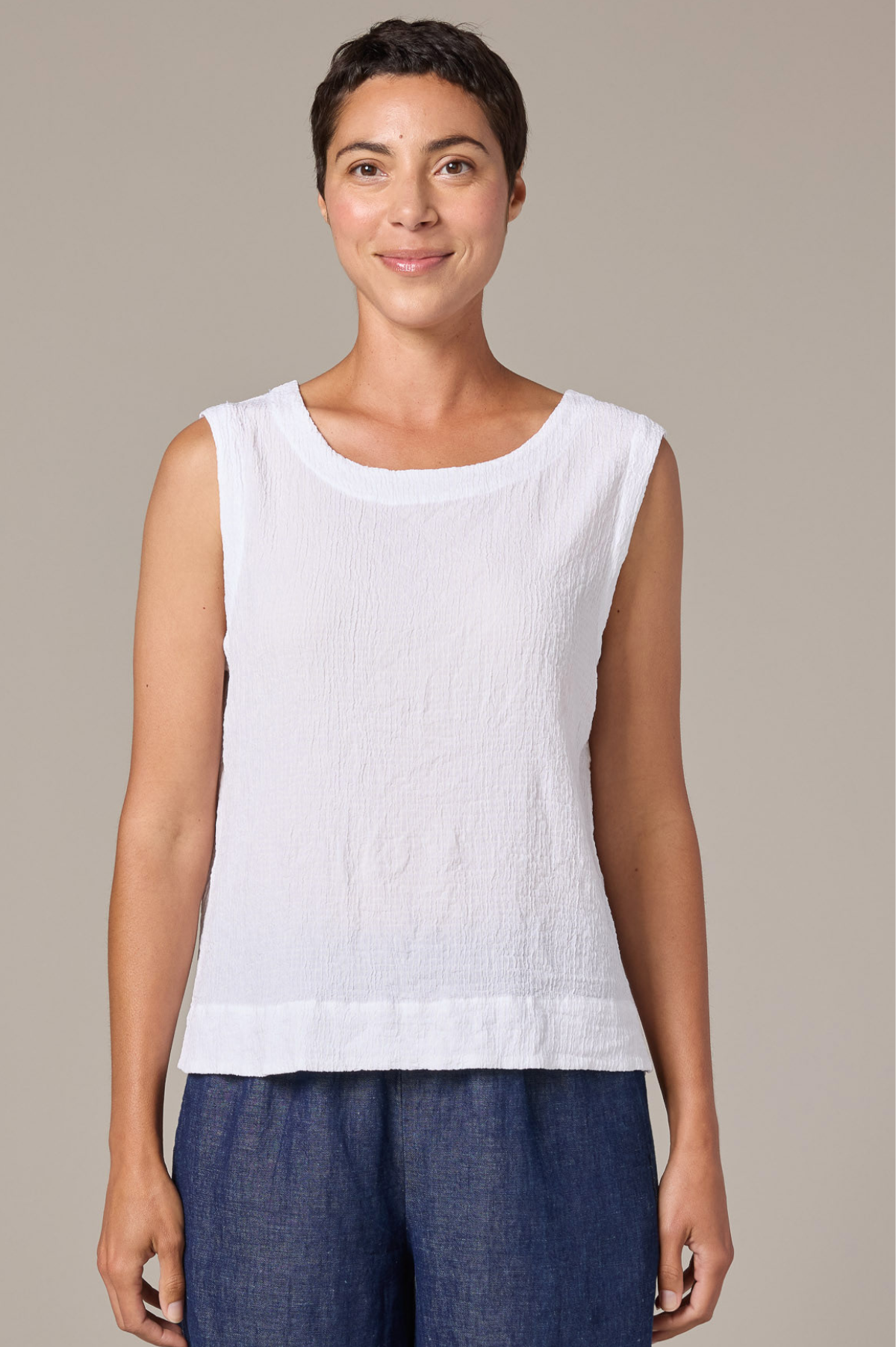 Cut Loose Crinkle Check Shell w/Wide Facing 