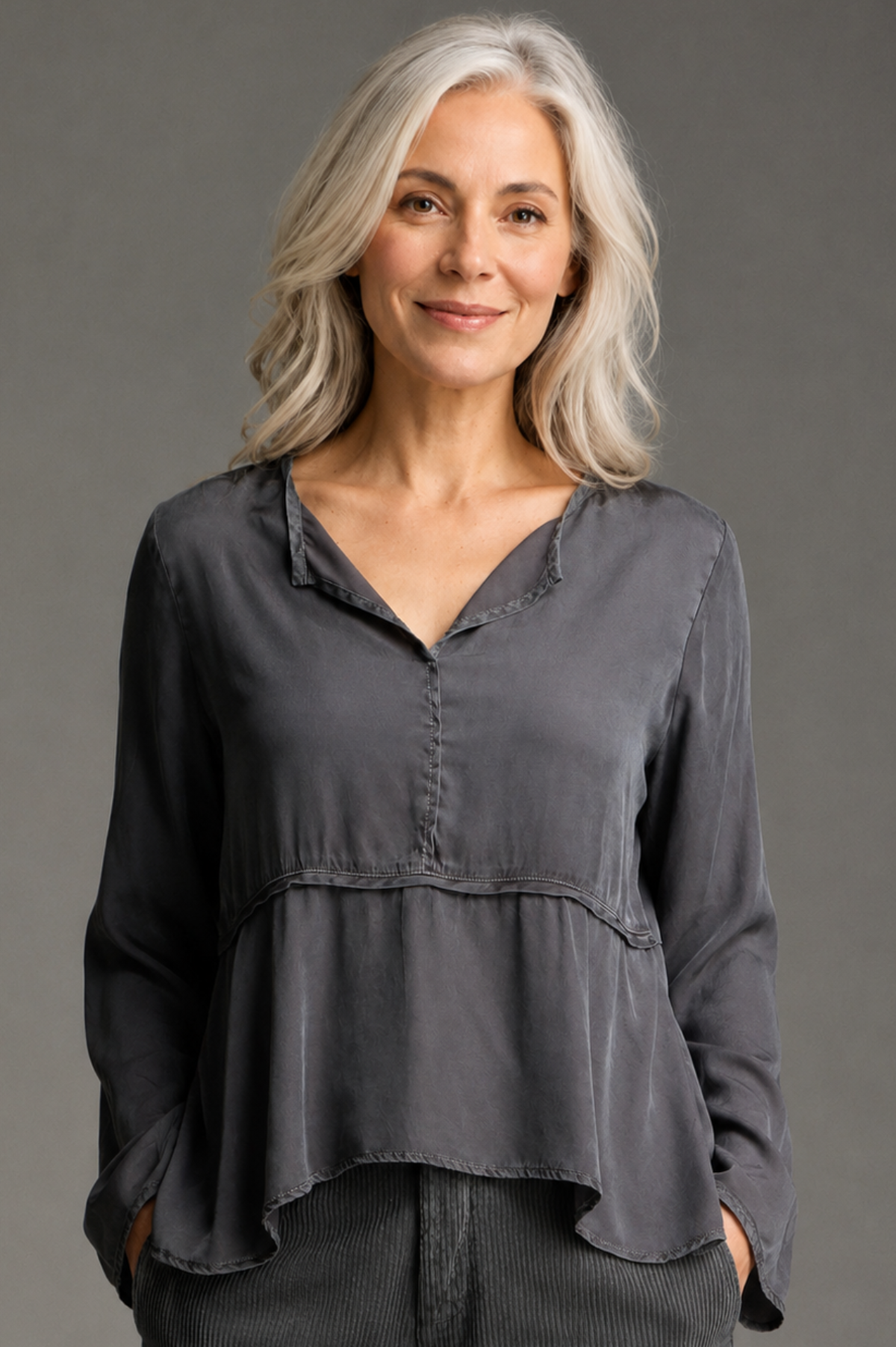 Cut Loose Vintage Satin Raw Edge Pullover Fall 2026- Special Order