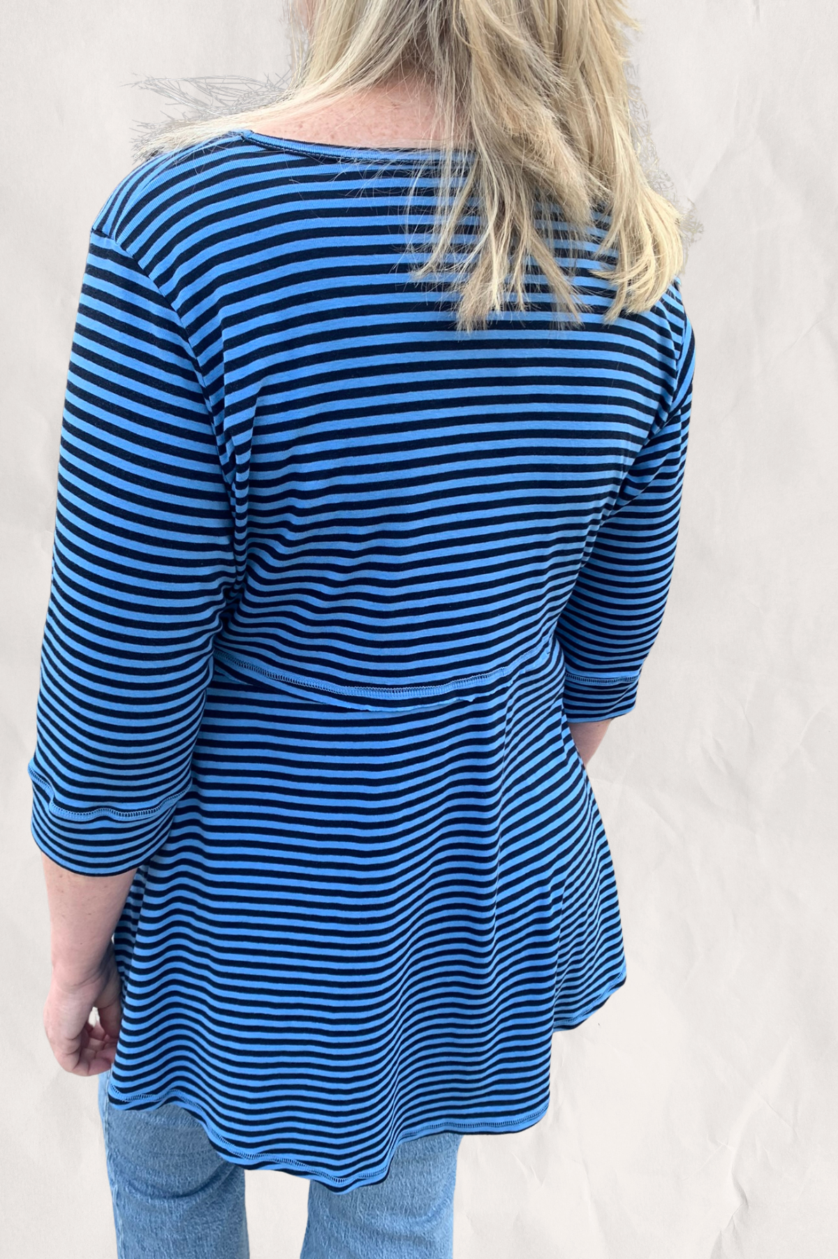 Color Me Cotton Navy Stripe Tunic by CMC Click