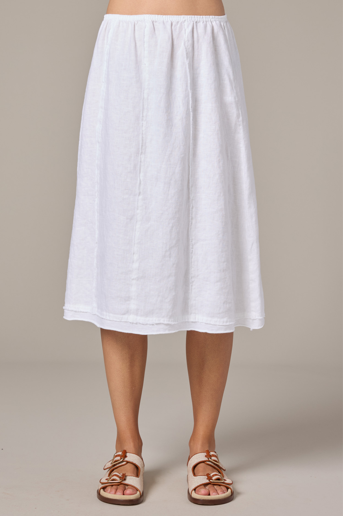 Cut Loose Solid Linen Seamed Skirt /Contrast Spring 2026- Special Order - thread to cloth