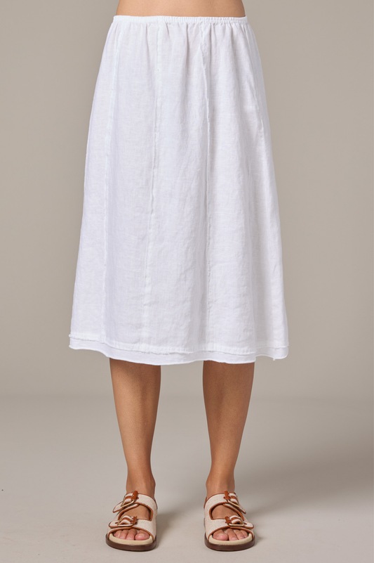 Cut Loose Solid Linen Seamed Skirt /Contrast Spring 2026- Special Order - thread to cloth