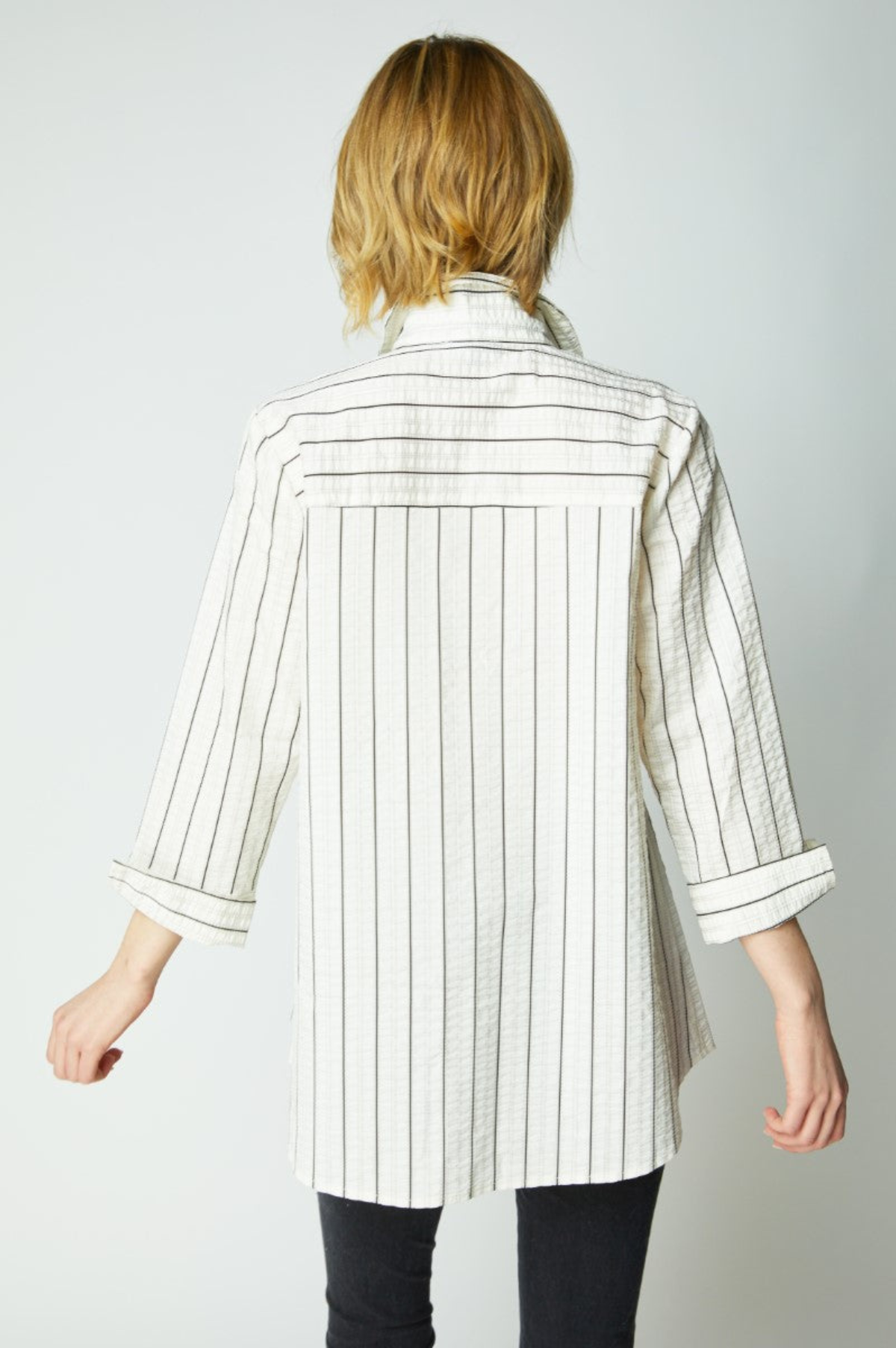 Habitat Clothing Perfect East Side Stripes Hidden Placket Shirt