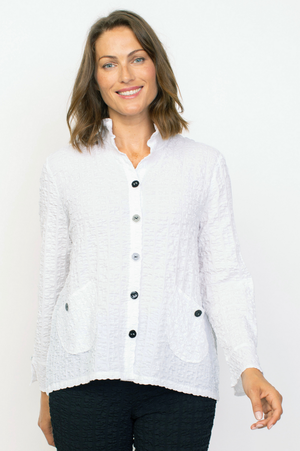 Habitat Clothing Pucker Weave Retro Jacket Top – thread to cloth