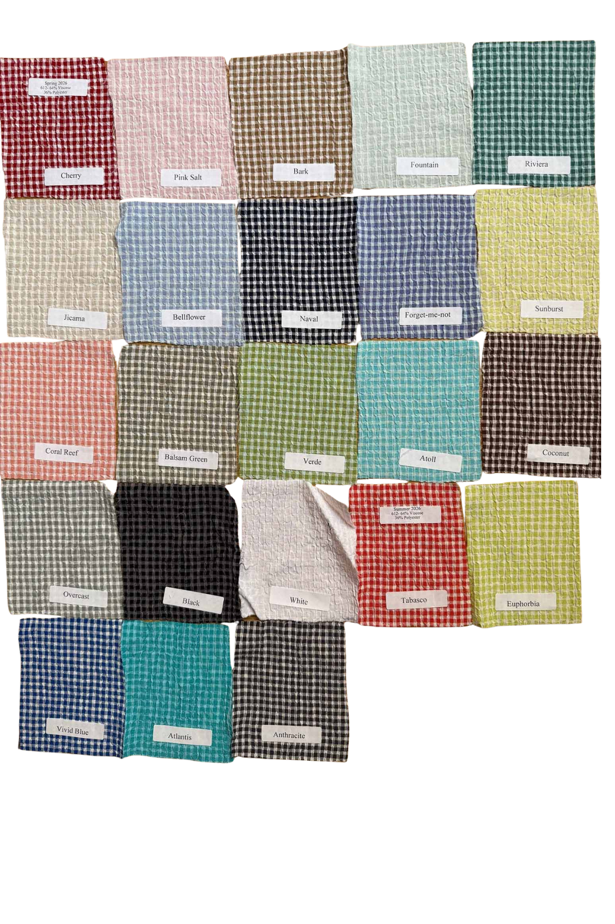 Cut Loose Crinkle Check swatches for spring 