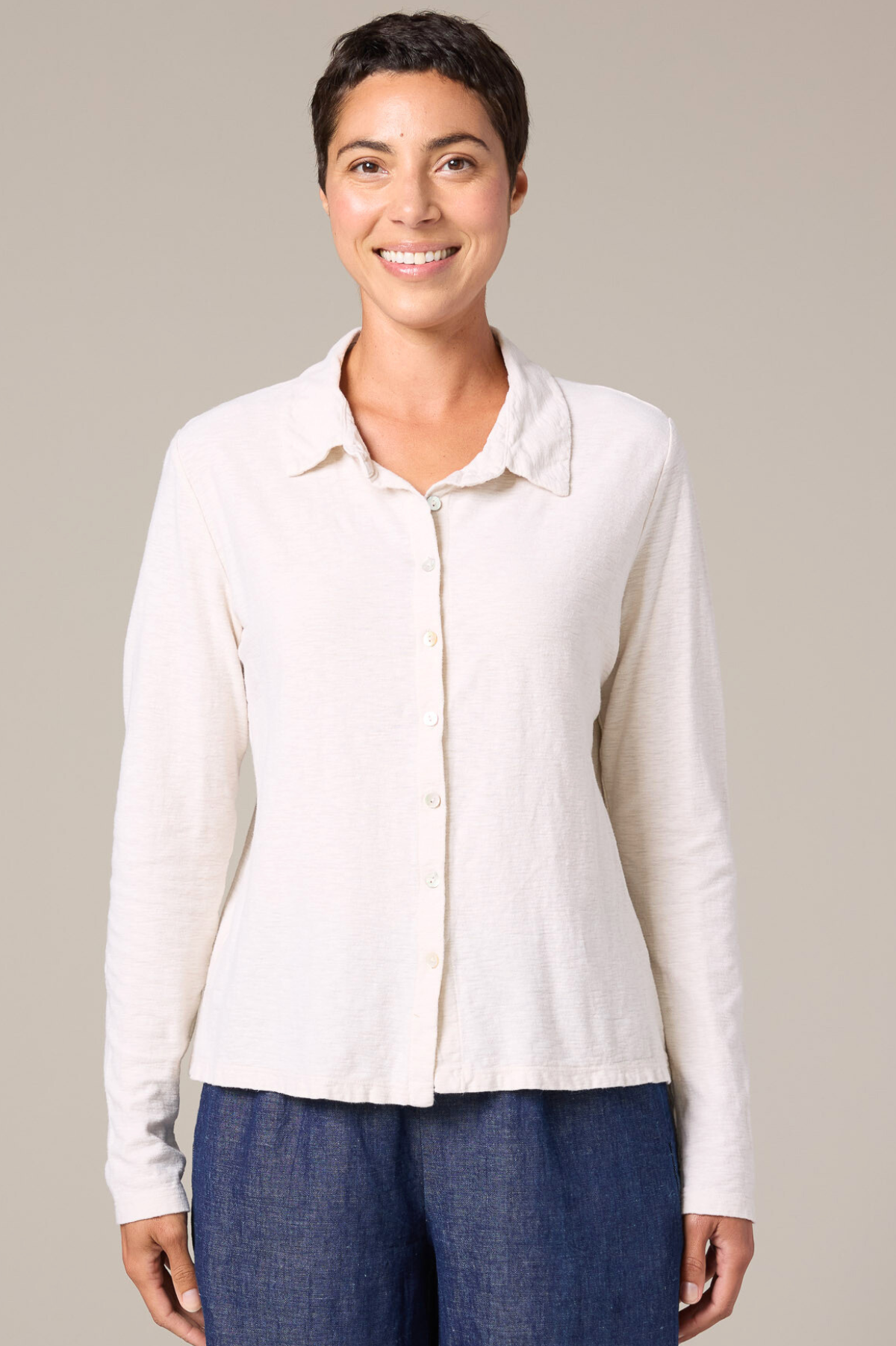 Cut Loose Linen Cotton Jersey Fitted Shirt Spring 2026- Special Order