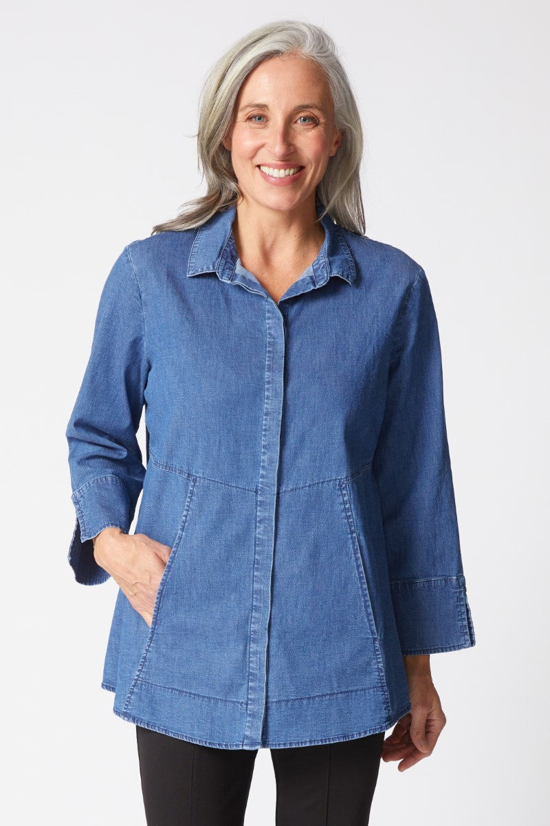 Habitat Clothing Perfect Denim Hidden Placket Shirt