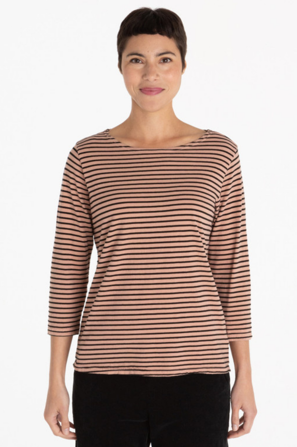 Cut Loose Fall Knit Black Stripe Boatneck Top Fall 2023- Special Order