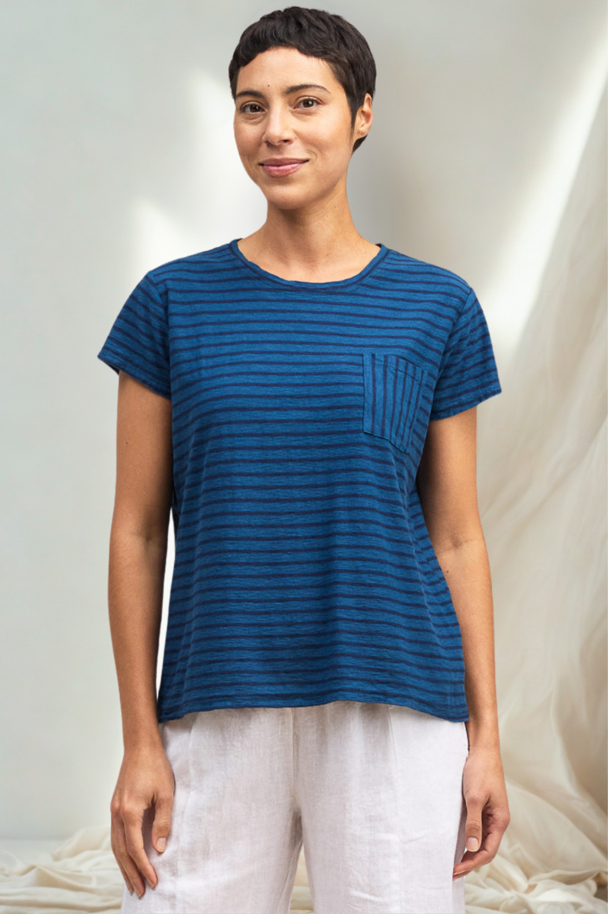 Cut Loose Navy Stripe Easy Tee/ Pocket Summer 2026- Special Order - thread to cloth