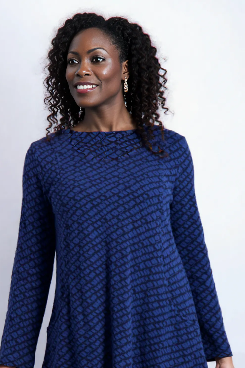 Komil Loki Weave Tunic Top-Colbalt