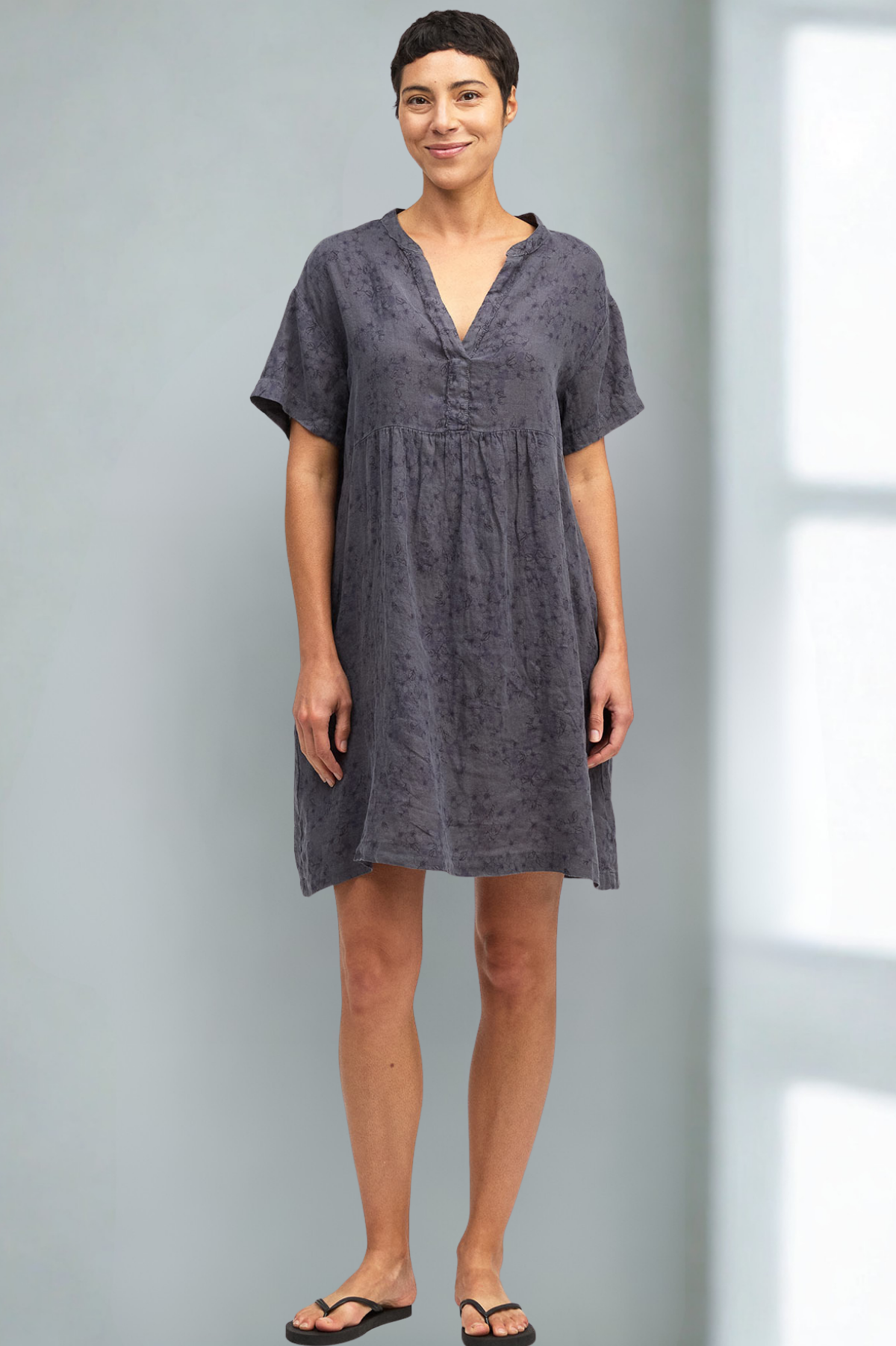 Cut Loose Morning Glory Linen Relaxed Cap Sleeve Dress Summer 2026- Special Order