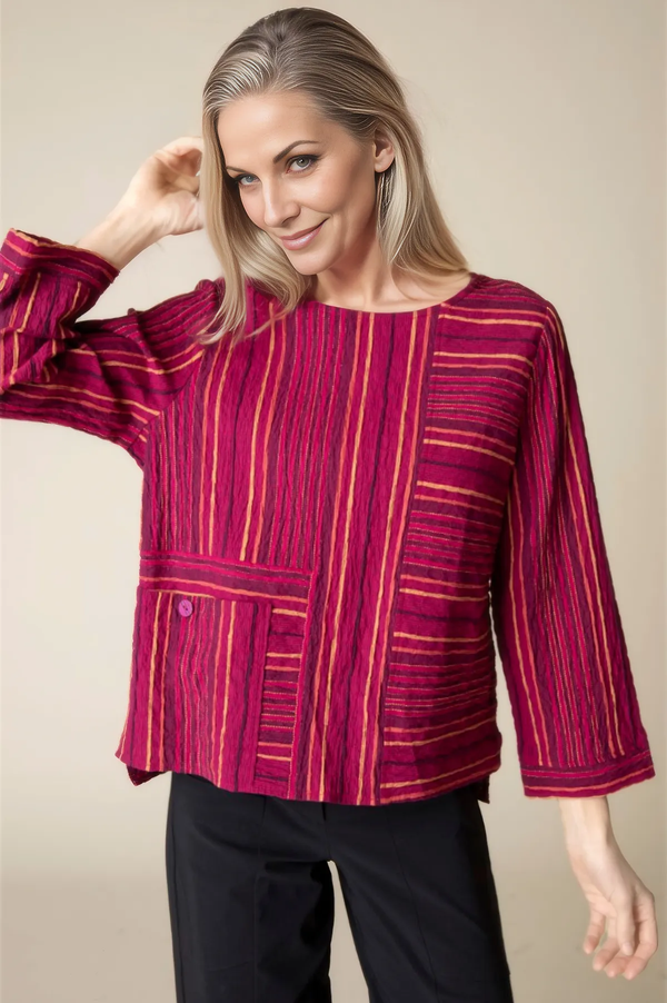 Habitat Clothing Change your Stripes Pocket Pullover Top