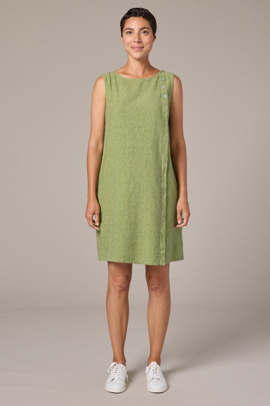 Cut Loose Crosshatch Linen Cotton Button Shift Dress Spring 2026- Special Order