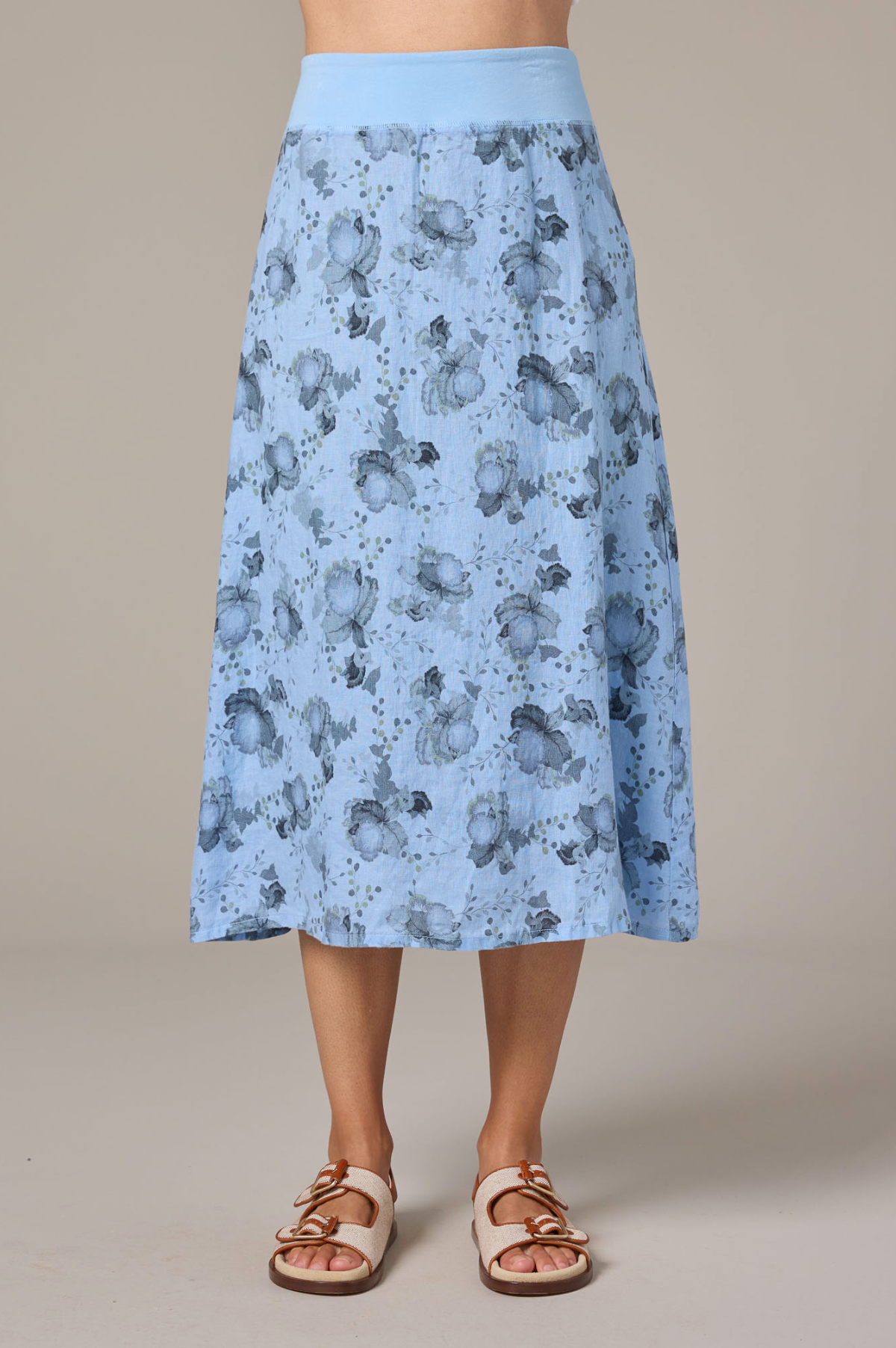 Cut Loose Leoni Floral Print Midi Aline Skirt Spring