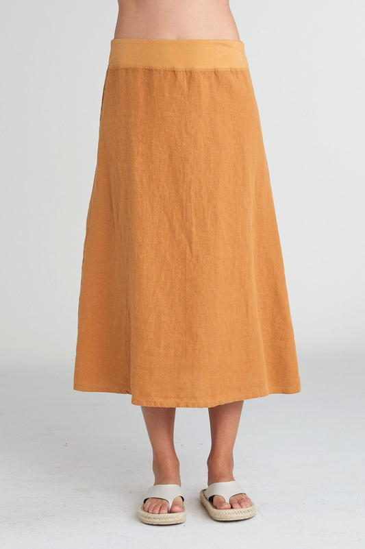 Cut Loose Solid Midi Aline Skirt Spring 2025- Special Order