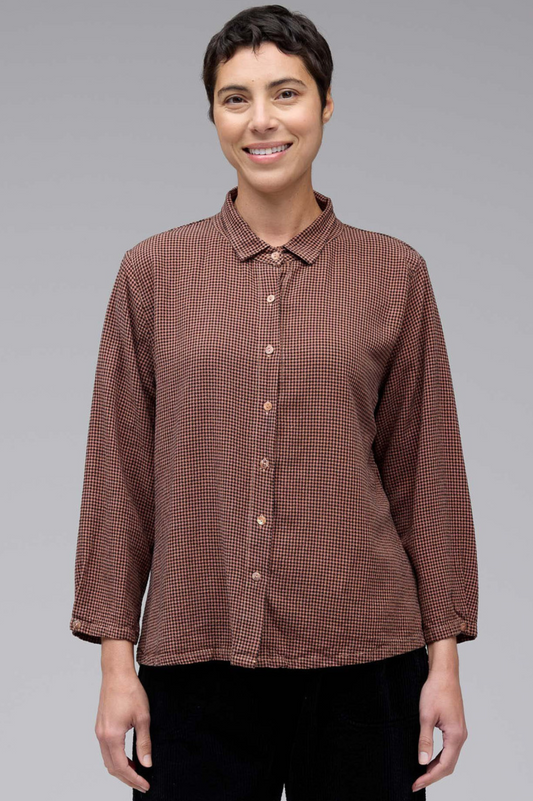 Cut Loose Fall Mini Check Hi-Low Crop Shirt Fall 2025-Special Order