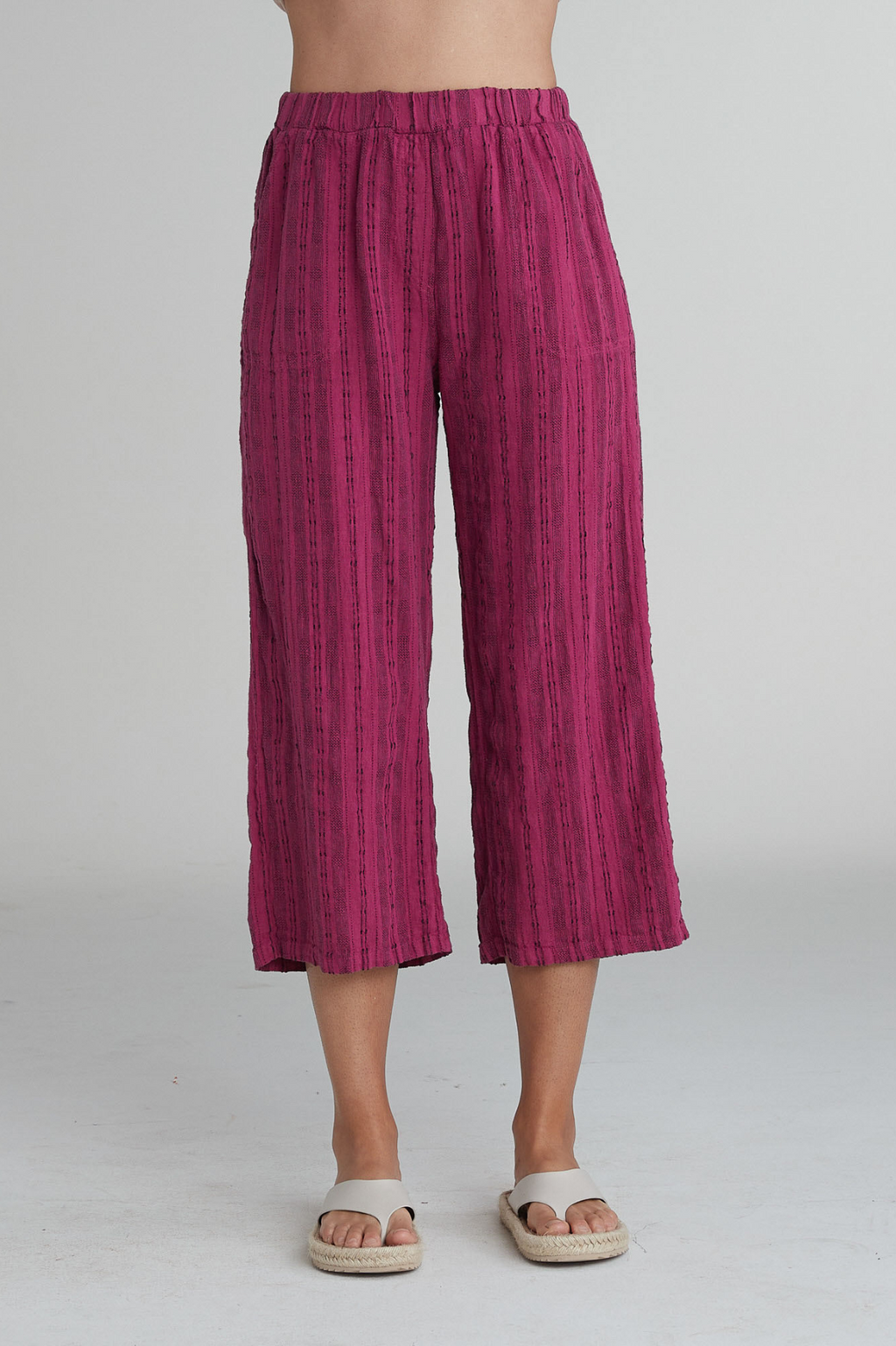 Cut Loose Pinstripe Linen Easy Crop Pant Spring 2025- Special Order