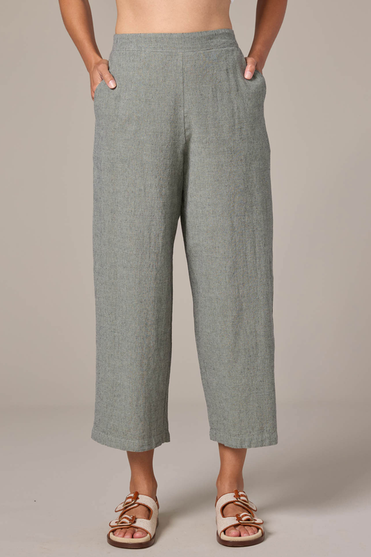 Cut Loose Crosshatch Linen Cotton Crop Wide Leg Pant Spring 2026