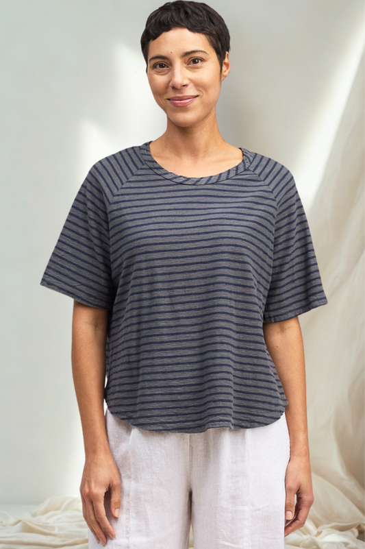 Cut Loose Navy Stripe Boxy Raglan Top Summer 2026- Special Order