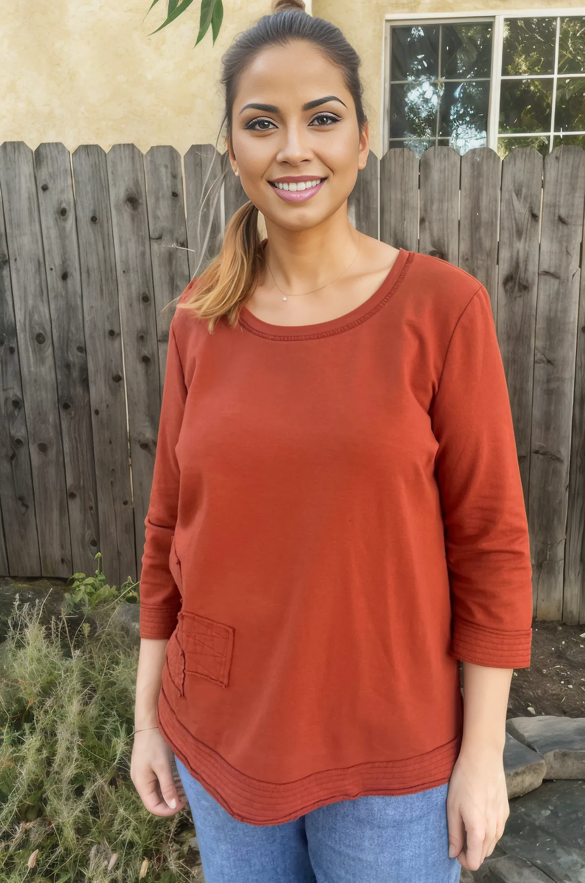 Focus French Terry Pullover Top-Pumpkin