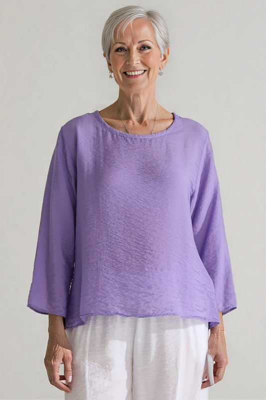 Cut Loose Rayon Parachute 3/4 Split Back Top Summer 2025- Special Order