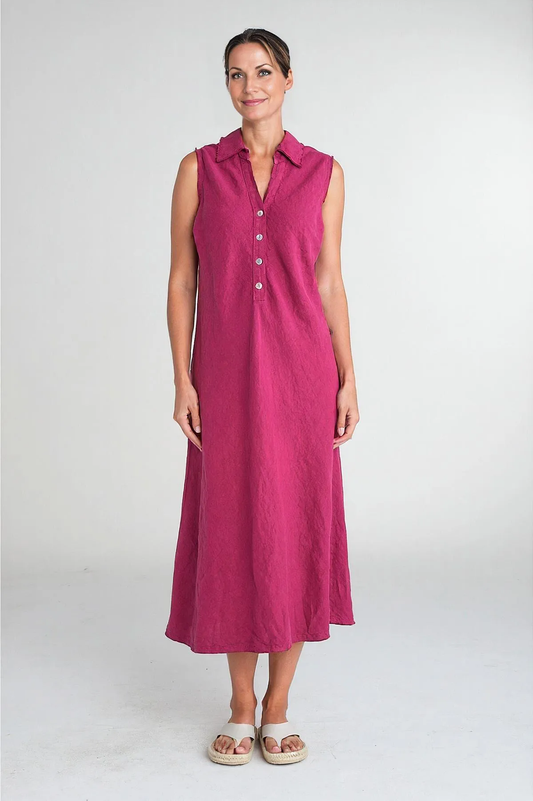 Cut Loose Solid Linen Bias Placket Dress Spring 2025- Special Order