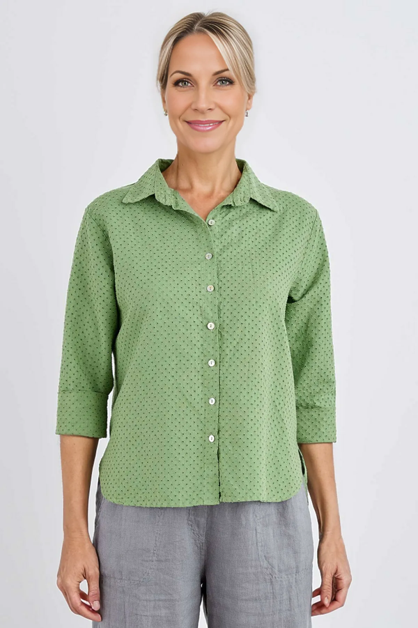 Cut Loose Pinhole Linen Blend Crop Easy Shirt Summer 2024-Special Order