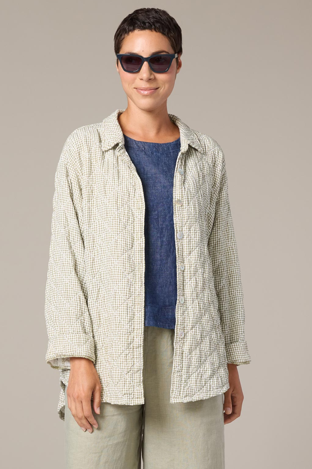 Cut Loose Crinkle Check Big Shirt Jacket Spring 