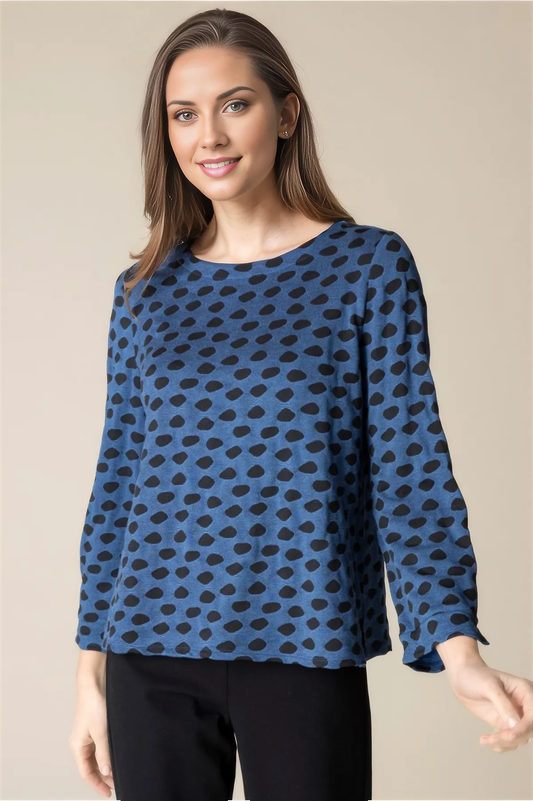 Habitat Clothing Textured Dot Boatneck Top