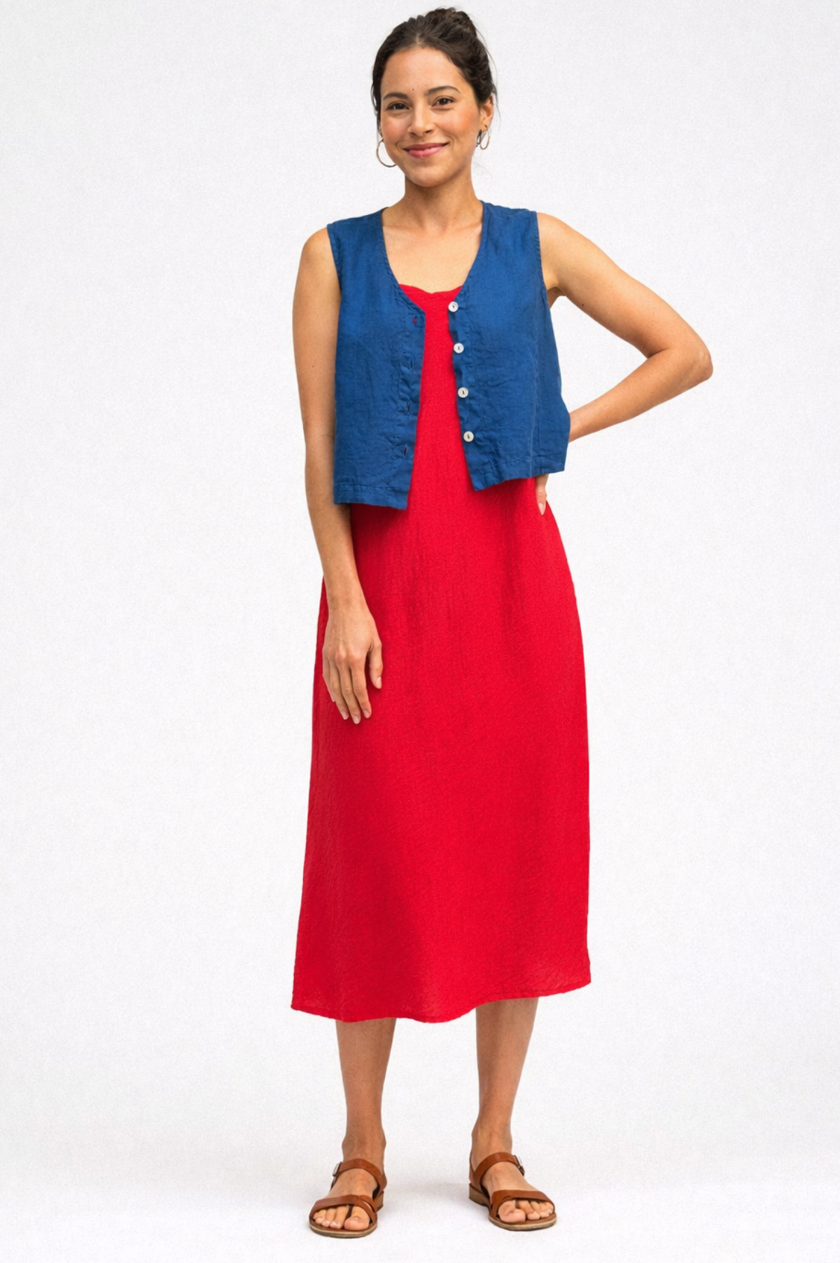 Cut Loose Hanky Linen Crop Vest Summer 2026- Special Order - thread to cloth