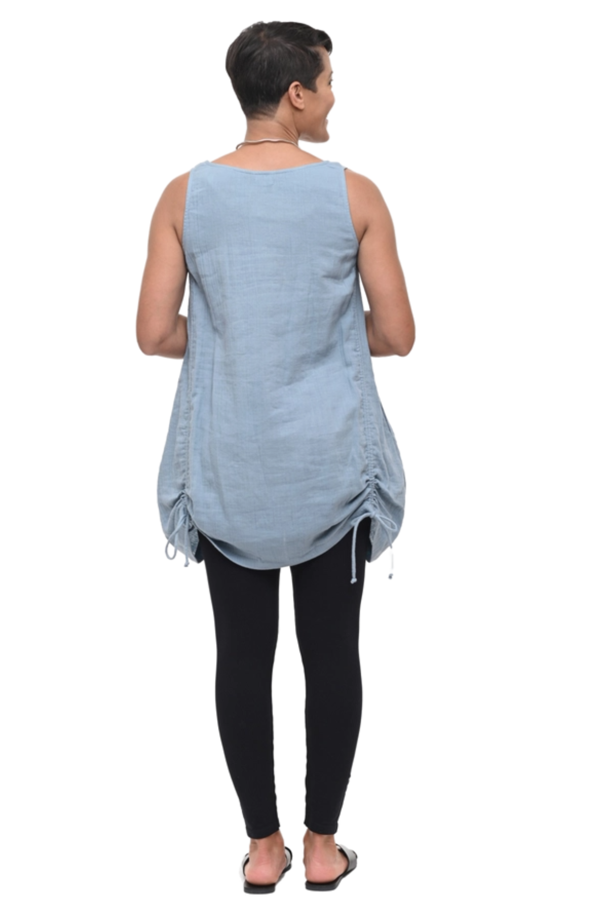 Tulip Clothing Kenley Gauze Tank Top in Abyss