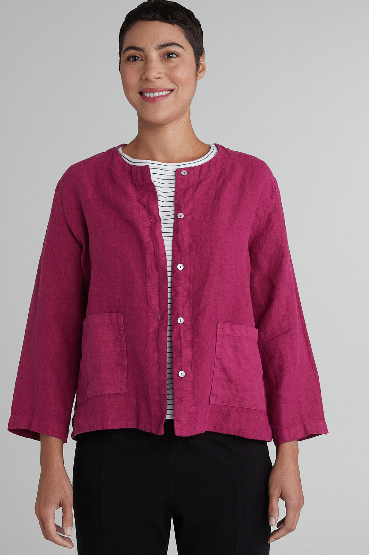 Cut Loose Solid Linen Cropped Jacket Spring 2025- Special Order