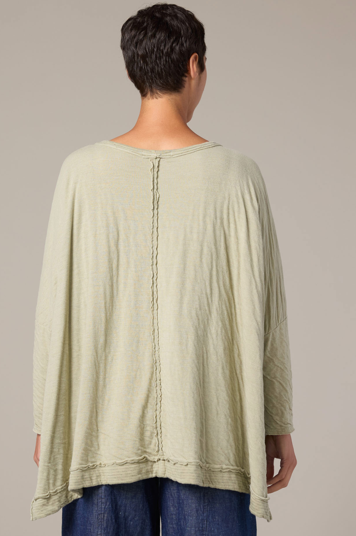 Cut Loose Grey Stripe Doublecloth One Size Deep V Top Spring 2026- Special Order