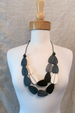 Carolina ivory Gray Wood Bead Necklace