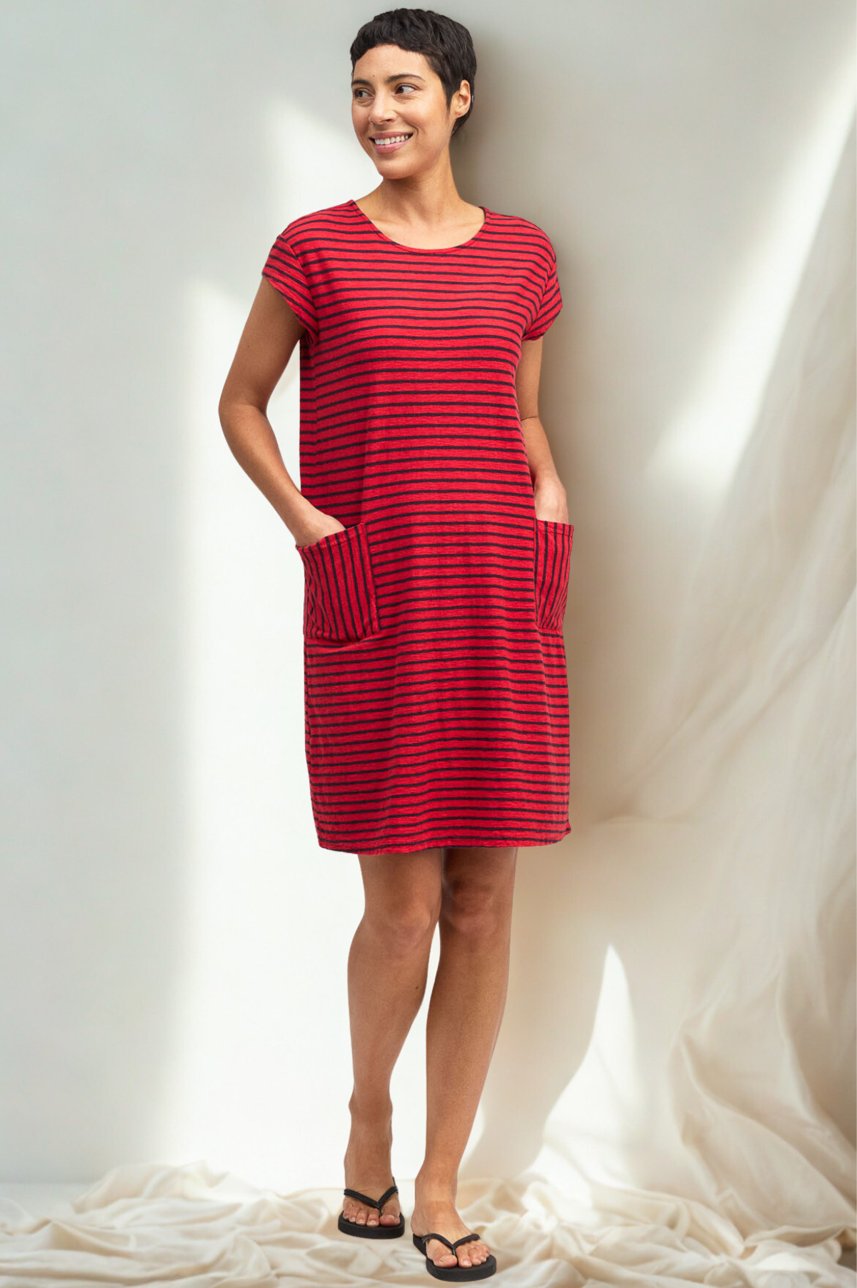 Cut Loose Navy Stripe T-Shirt Dress Summer 2026- Special Order