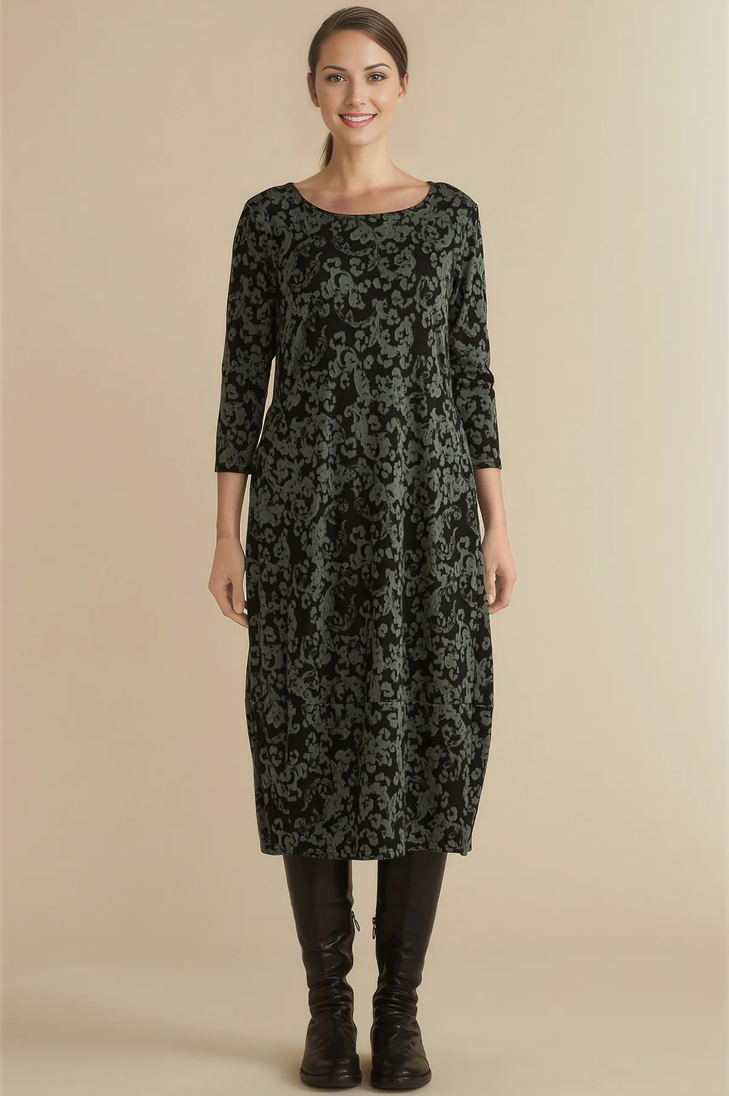 Cut Loose Fall Floral Jacquard 3/4 Sleeve Dress Fall 2024- Special Order