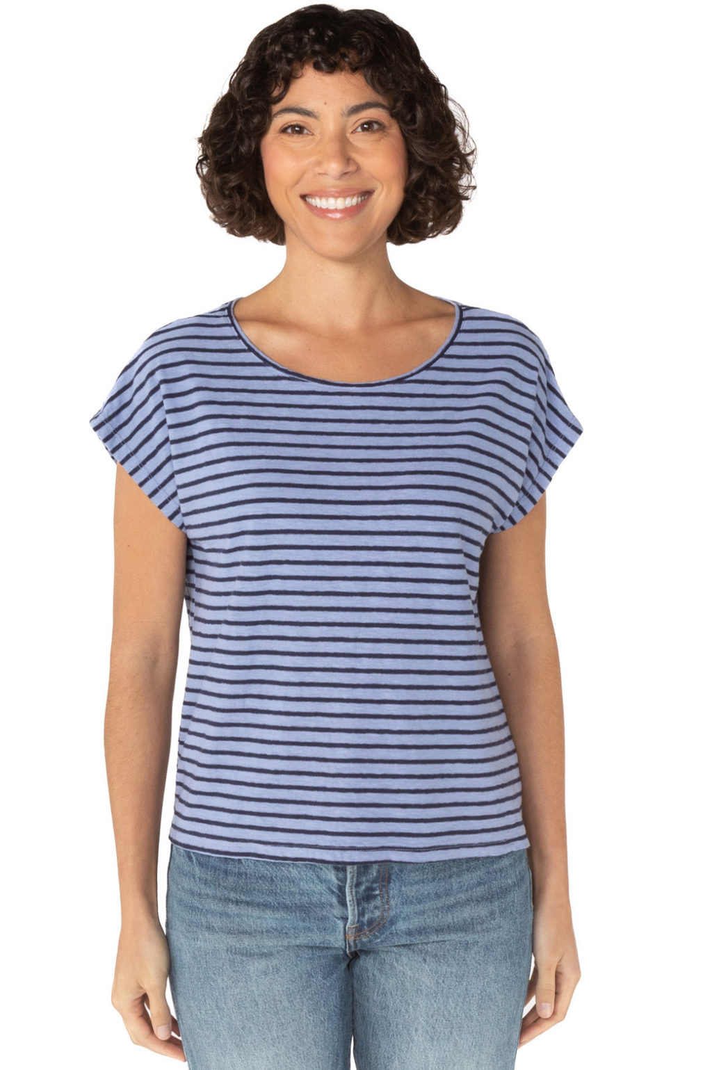 Cut Loose Navy Stripe Boatneck Boxy Top Summer 2023- Special Order