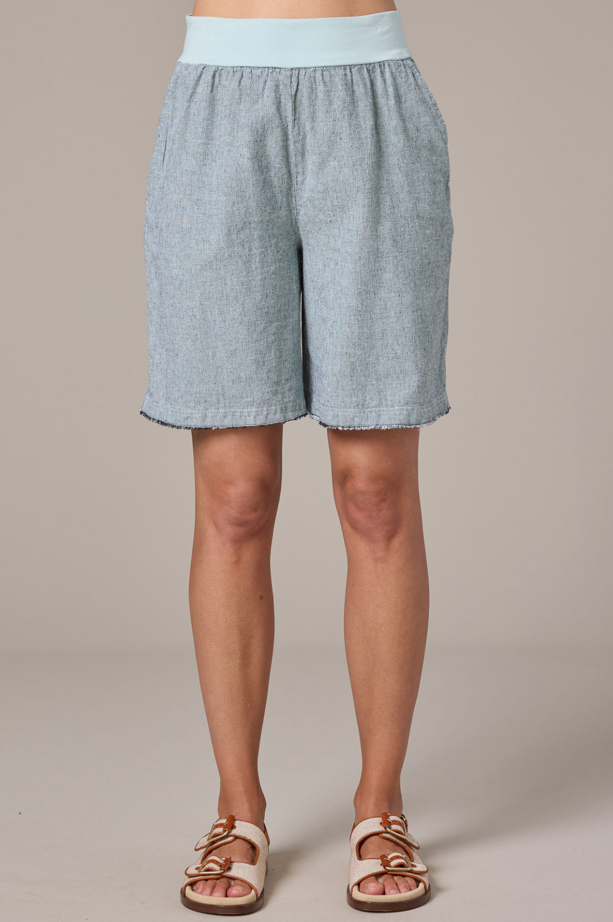 Cut Loose Crosshatch Linen Cotton Frayed Shorts Spring