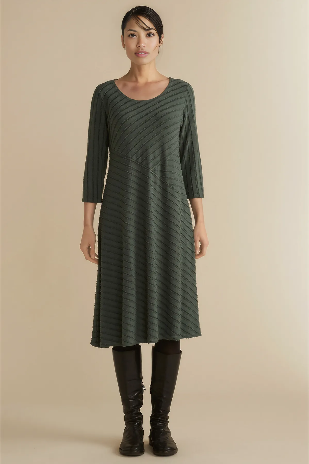 Cut Loose Fall Frayed Stripe Seamed Dress Fall 2024- Special Order