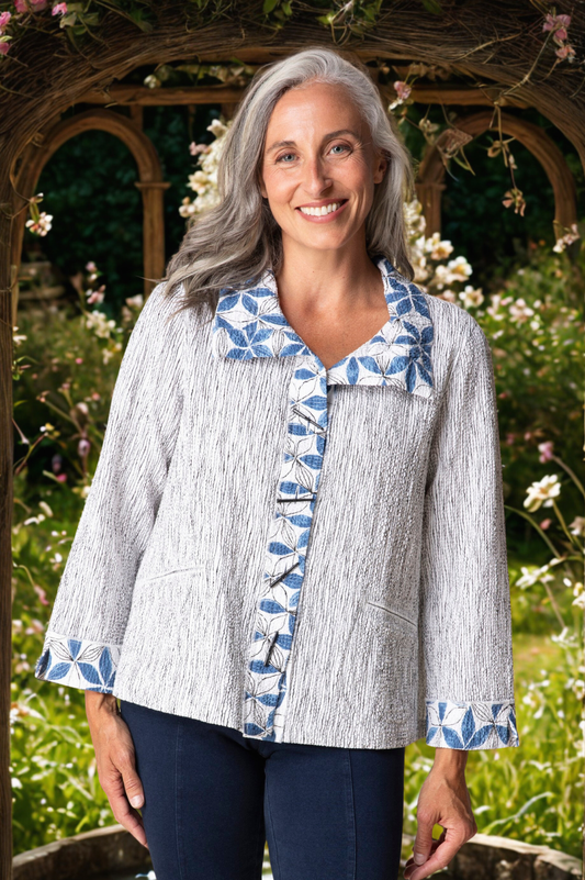 Habitat Clothing Crinkle Crepe Mixed Luna Jacket/Top