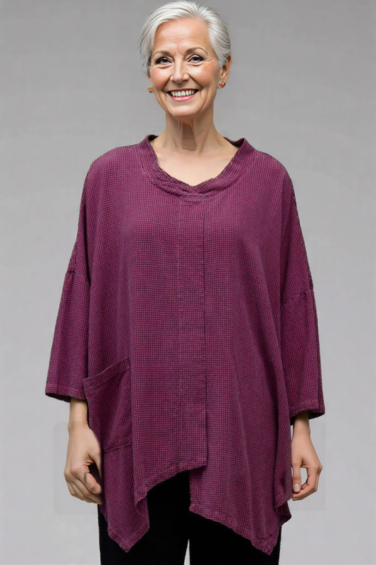 Cut Loose Fall Mini Check One Size Cowl Tunic Fall 2025-Special Order