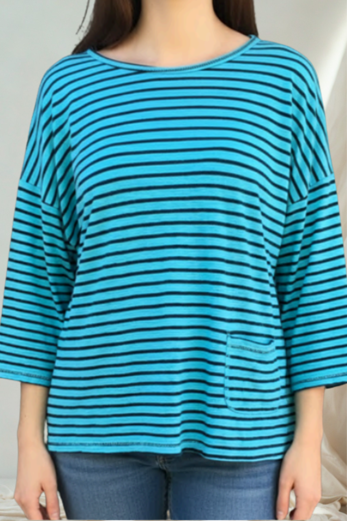 Cut Loose Navy Stripe Boxy Pocket Tee Summer 2026- Special Order - thread to cloth